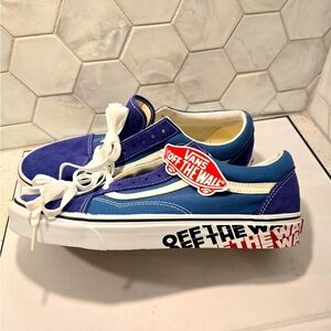 Vans Men’s Old Skool Low Top Blue Suede Canvas Sneakers Size 11 NWT Off The Wall